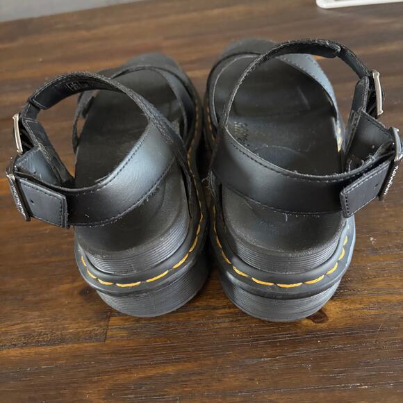 DR. MARTENS | VOSS II Black Leather Strap Sandals Sz 9 - Picture 4 of 6